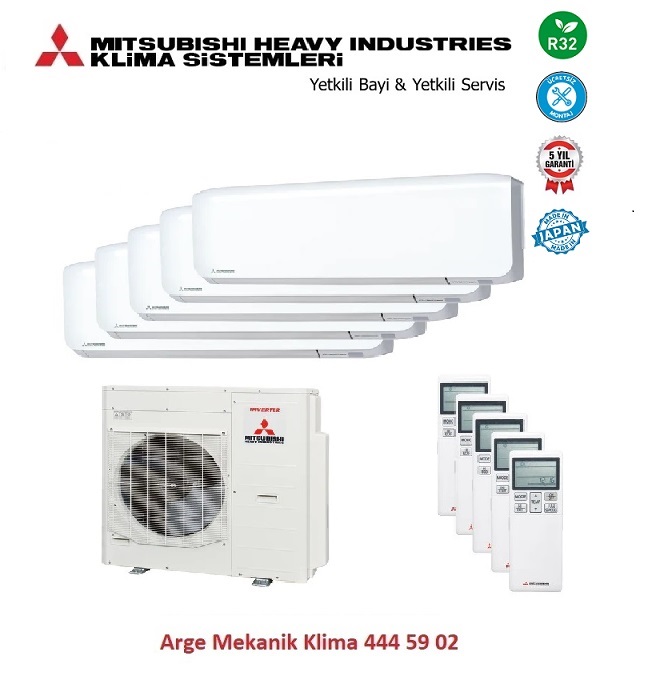Mitsubishi Multi Klima Premium 5li (5Oda) 4x9000 Btu+20500 Btu