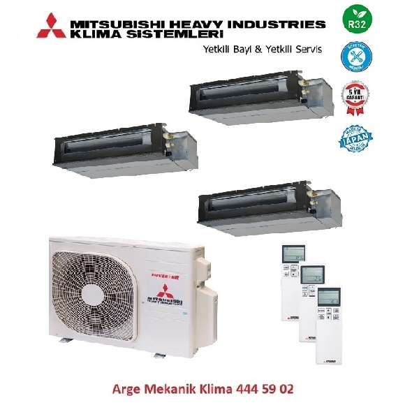 Mitsubishi Multi Kanallı Klima 3lü (3 Oda)3x12000 Btu