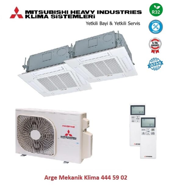 Mitsubishi Multi Kaset Klima 2li (2 Oda) 12000 Btu+18000 Btu