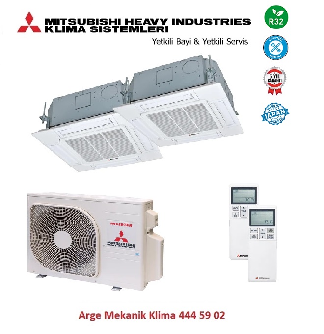 Mitsubishi Multi Kaset Klima 2li (2 Oda) 18000 Btu+18000 Btu